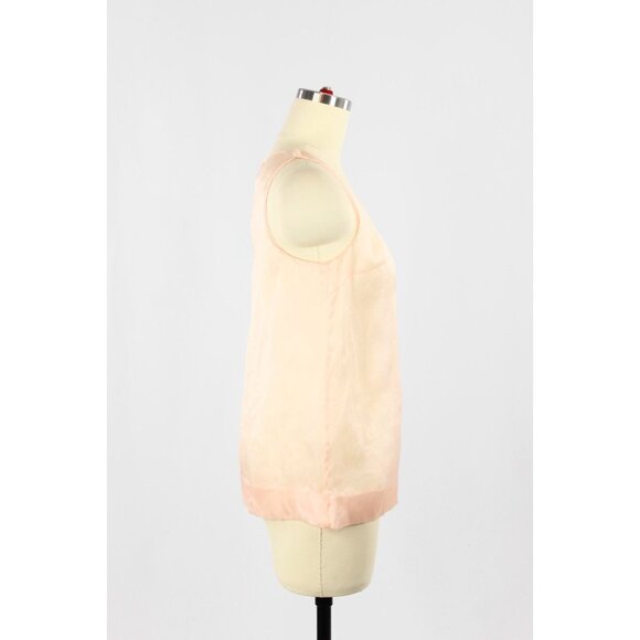 CLUB MONACO Pink Sheer 100% Silk Organza Shell Tank Blouse, Size XS - Picture 2 of 13